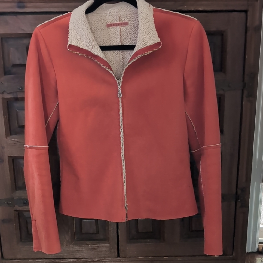 Women's Vibrant Orange Teddy Jacket